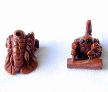 Load image into Gallery viewer, Scorpio Carved Scorpion Boxwood Ojime/Netsuke Bead | 30x15x13mm | Brown - PremiumBead Primary Image 1