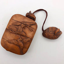 Load image into Gallery viewer, Hand Carved Crane Boxwood 3-part Inro Purse - PremiumBead Alternate Image 3