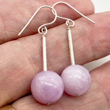 Load image into Gallery viewer, Kunzite Stone Sterling Silver Drop Earrings | 1.5" | Lavender Silver | Earrings