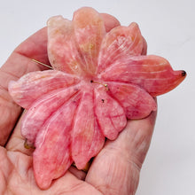 Load image into Gallery viewer, 140ct Peruvian Opal Flower Pendant Bead | 85x70x5 | Pink Black | 1 Bead |