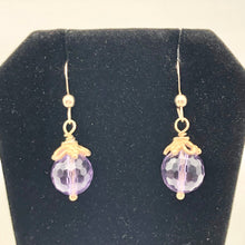 Load image into Gallery viewer, Royal Natural Amethyst 22K Gold Over Solid Sterling Earrings 310453A1x - PremiumBead Alternate Image 5
