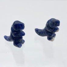 Load image into Gallery viewer, T-Rex Dinosaur 2 Sodalite Tyrannosaurus Rex Beads | 20x18.5x8mm | Blue w/ White - PremiumBead Alternate Image 2