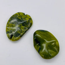 Load image into Gallery viewer, Green Serpentine with Black Matrix Beads | 21x19x6mm to 17x14x5mm | 2 Beads |