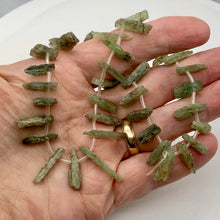 Load image into Gallery viewer, Kyanite Natural Crystal Pendant Bead Strand | 15x4x6 to 32x3x7mm| Green | 40 Bd|