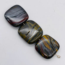 Load image into Gallery viewer, 3 Natural Tiger Iron 20x20x6mm Square Beads 8821