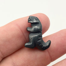 Load image into Gallery viewer, Hand Carved Hematite Tyrannosaurus Rex Figurine | 21x18x8mm | Sil ver - PremiumBead Alternate Image 2