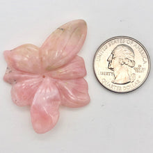 Load image into Gallery viewer, Hand Carved Pink Peruvian Opal Flower Semi Precious Stone Bead | 28.7cts | - PremiumBead Alternate Image 6