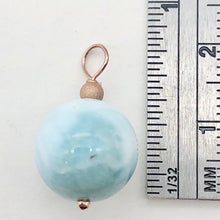 Load image into Gallery viewer, Larimar 14K Rose Gold Filled Round | 1" Long | Blue | 1 Pendant