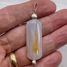 Load image into Gallery viewer, Orange White Sardonyx Pendant with Sterling Silver Accent Bead | 2 1/2" Long |