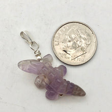 Load image into Gallery viewer, Carved Amethyst Alligator Sterling Silver Pendant | 1 1/4 inch long | Purple | - PremiumBead Alternate Image 7