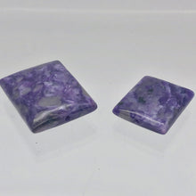 Load image into Gallery viewer, 80cts of Rare Rectangular Pillow Charoite Beads | 2 Beads | 27x22x10mm | 10871B - PremiumBead Primary Image 1