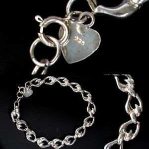 Flaming Sophistaction 9.9 Gram Sterling Silver Linked 7" Bracelet 9994A - PremiumBead Primary Image 1