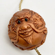 Load image into Gallery viewer, Hand Carved Boxwood Happy Dragon Ojime Netsuke Bead | 19mm | | 19mm | Brown - PremiumBead Alternate Image 3