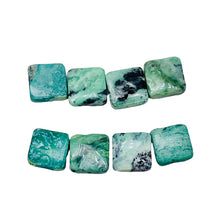 Load image into Gallery viewer, 4 Beads of Mojito Mint Green Turquoise Square Coin Beads 7412C