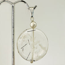 Load image into Gallery viewer, Tourmalated Quartz Beautiful Round Sterling Silver Pendant | 2" Long | Disc |