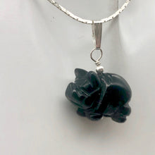 Load image into Gallery viewer, Black Obsidian Pig Pendant Necklace |Semi Precious Stone Jewelry|Silver Pendant| - PremiumBead Alternate Image 7