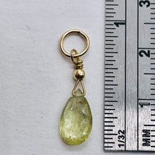 Load image into Gallery viewer, Sapphire Briolette 14K Gold Filled Pendant | 3/4" Long | Pale Green | 1 Pendant|