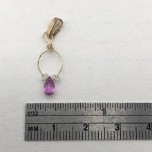 Load image into Gallery viewer, Designer Pink Sapphire with White Sapphire side stones 14Kgf Wirewrap Pendant - PremiumBead Alternate Image 5
