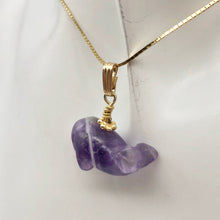 Load image into Gallery viewer, Amethyst Whale Pendant Necklace | Semi Precious Stone Jewelry | 14k Pendant - PremiumBead Alternate Image 4