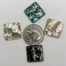 Load image into Gallery viewer, Four Blue Sheen Abalone 18mm Square Pendant Beads - PremiumBead Alternate Image 2