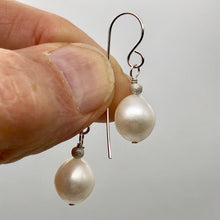 Load image into Gallery viewer, Pearl Dangle Sterling Silver Earrings |1.25" Long | Satin White |