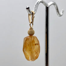 Load image into Gallery viewer, Topaz Precious Faceted Crystal Drop 14K Gold Filled Pendant | 1" Long | Orange |
