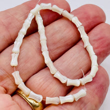 Load image into Gallery viewer, 60 Tulips Hand Carved 7x4mm Mother of Pearl Shell Strand 102113