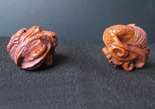 Load image into Gallery viewer, Carved & Signed Boxwood Crouching Dragon Ojime/Netsuke Bead - PremiumBead Alternate Image 2