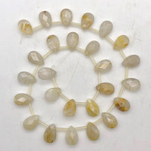 Load image into Gallery viewer, Shine! 6 Natural Faceted Rutilated Quartz Briolette Beads - PremiumBead Alternate Image 5