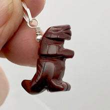 Load image into Gallery viewer, Red Jasper T- Rex Pendant Necklace|Semi Precious Stone Jewelry| Silver Pendant | - PremiumBead Alternate Image 2