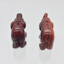 Load image into Gallery viewer, Wild Hand Carved Brecciated Jasper Elephant Figurine | 20x15x7mm | Dark Red