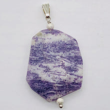 Load image into Gallery viewer, Purple Flower Sodalite Sterling Silver Pendant | Purple/White | 2 1/4" Long |