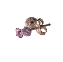 Load image into Gallery viewer, October Birthstone Shine! 3mm Pink Cubic Zircon Sterling Silver Earrings