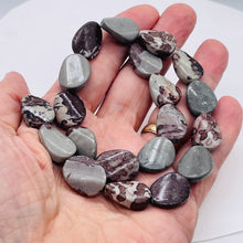 Load image into Gallery viewer, 4 Red Flower Apache Jasper Twist Oval Focal Beads 8900