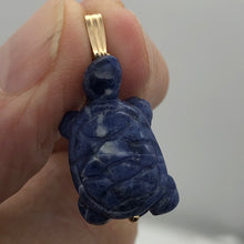 Load image into Gallery viewer, Semi Precious Stone Jewelry Charming Turtle Pendant Necklace of Sodalite/14kgf - PremiumBead Alternate Image 8