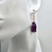 Load image into Gallery viewer, Amethyst 14K Gold Filled Dangle Penguin Earrings | 1 1/2" Long| Purple | 1 Pair|