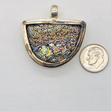 Load image into Gallery viewer, Abalone Shell Sterling Silver Drop Pendant | 1 3/8" Long | Blue/Silver | 1 Pendant