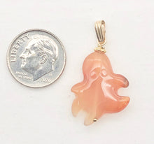 Load image into Gallery viewer, Cartoon Natural Red Carnelian Dangly Octopus 14K Gold Filled Pendant| 1 1/4 " |