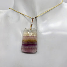Load image into Gallery viewer, Fluorite 14K Gold Filled Wire Wrap Trapezoid Pendant | 2" Long | Purple, Clear |