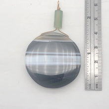 Load image into Gallery viewer, Sardonyx Jade 40mm Coin 14K Gold Filled Bead Pendant | Black | 2 1/4" Long |