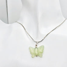 Load image into Gallery viewer, Flutter Carved Aventurine Butterfly Sterling Silver Pendant| 1 1/4" Long| Green| - PremiumBead Alternate Image 5