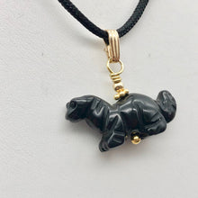 Load image into Gallery viewer, Obsidian Diplodocus Dinosaur with 14K Gold-Filled Pendant 509259OBG - PremiumBead Alternate Image 3