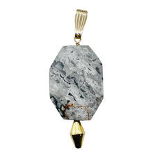 Load image into Gallery viewer, Picasso Jasper 14K Gold Filled Drop/Dangle | 1 3/4" Long| Gray/Black | 1 Pendant