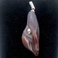 Load image into Gallery viewer, Lily! Fancy Jasper Carved Flower Sterling Silver Pendant | 2" Long | Purple |