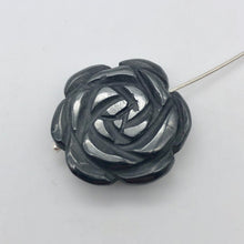 Load image into Gallery viewer, Bloomin' Carved Hematite Rose Flower Figurine Worry Stone | 21x7mm | Silver Black - PremiumBead Alternate Image 4