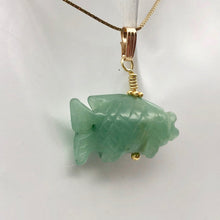 Load image into Gallery viewer, Swimmin'! Aventurine Fish Koi 14kgf Gold Pendant - PremiumBead Alternate Image 9