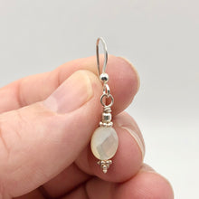 Load image into Gallery viewer, Faceted Mother of Pearl and Sterling Silver Earrings | 1 3/8" Long |