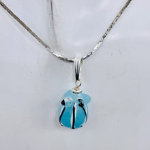 Load image into Gallery viewer, Lampwork Frog Sterling Silver Frog | 1" Long | Periwinkle Blue | 1 Pendant |