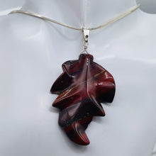 Load image into Gallery viewer, Carved Brecciated Jasper Leaf Sterling Silver Pendant | 2 3/4" Long| 1 pendant |