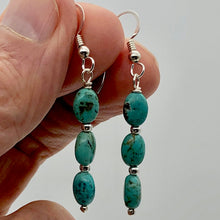 Load image into Gallery viewer, Designer USA Natural Turquoise Sterling Silver 2 inch Drop Gemstone Earrings - PremiumBead Alternate Image 2